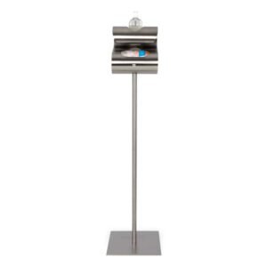 Sanitiser and glove holder stand