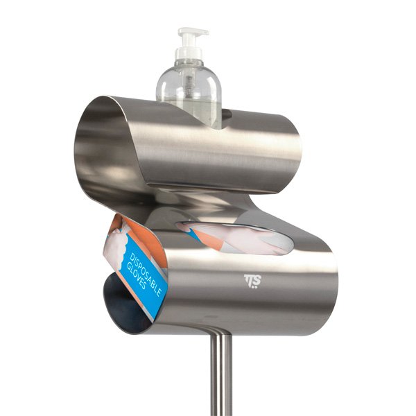 Sanitiser and glove holder stand