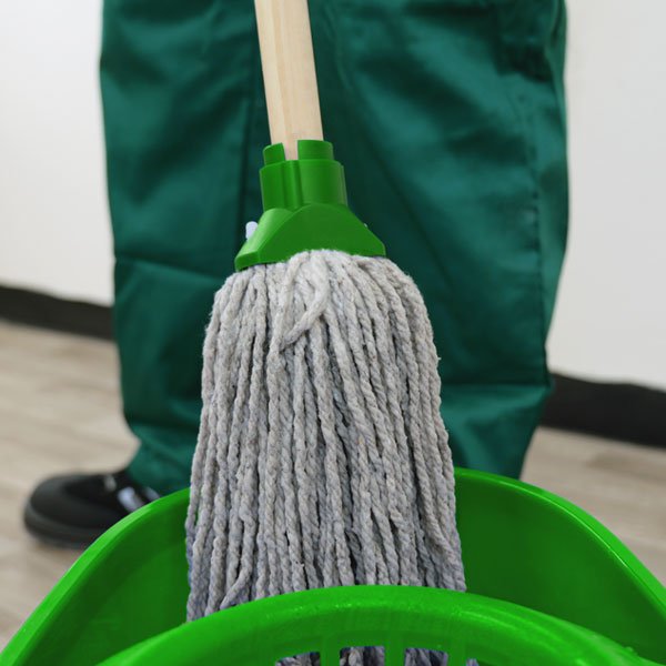 Green Trinity PY mop in use