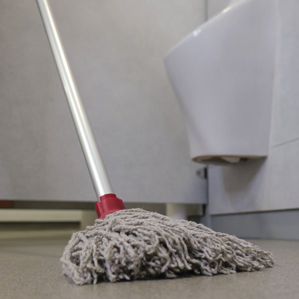 Red Trinity PY mop in use